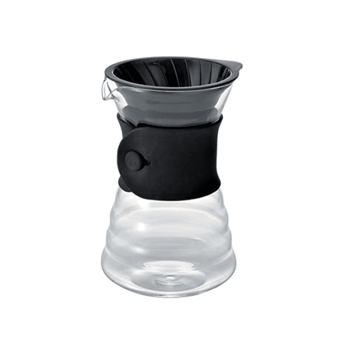 Hario v60 - coffee in transparent glass